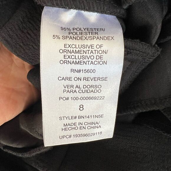 Democracy Women's Black Straight Leg Pants Pockets Sz 8 High Rise - Picture 6 of 7